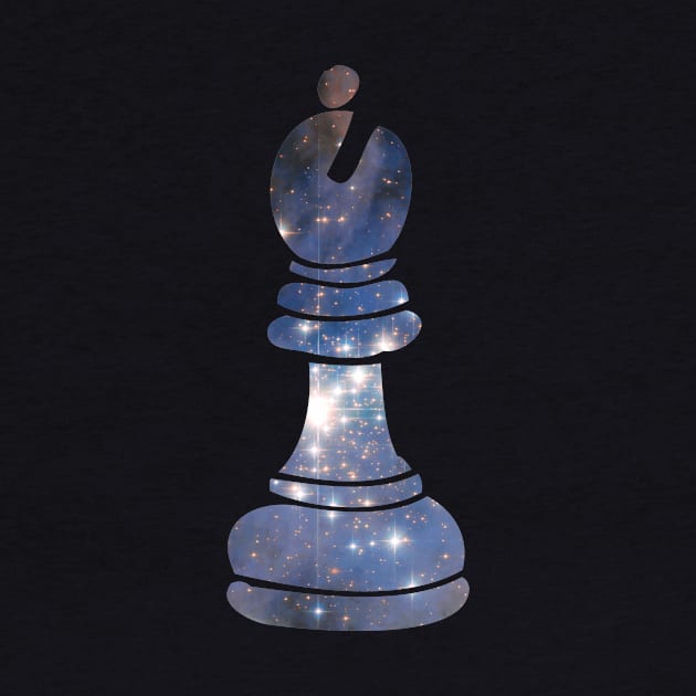 Bishop Chess Piece Starry Night Galaxy by yeoys